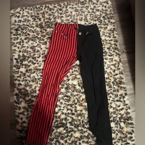 Banned Alternative red and black striped emo mall goth tripp esque jeans